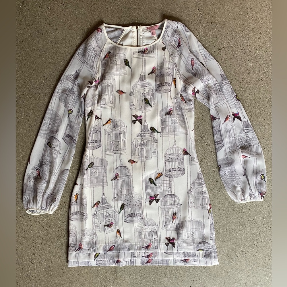 TED BAKER bird dress - size 1 (XS) - really cute and high-quality. NEW